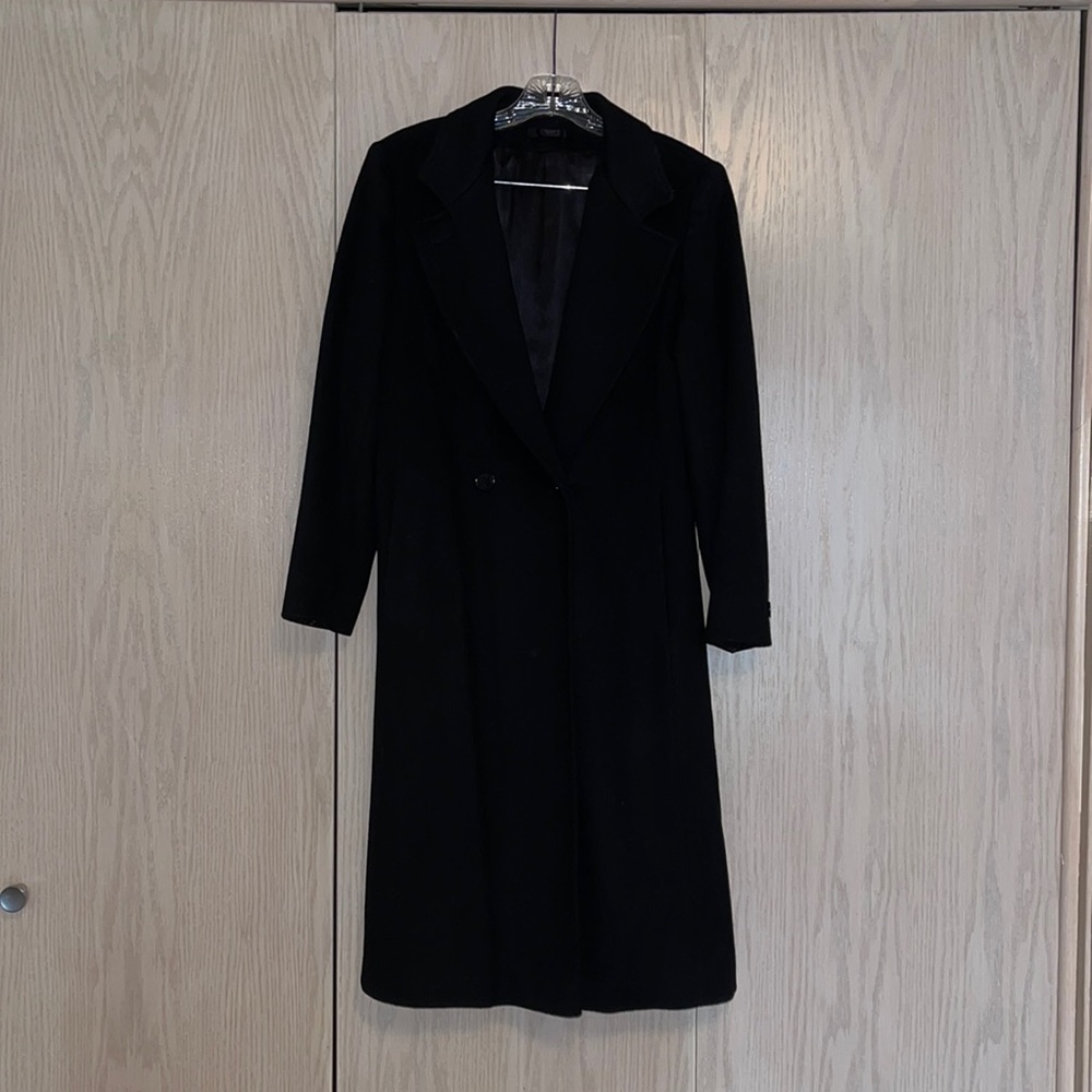 Black 100% Wool Chesterfield Coat